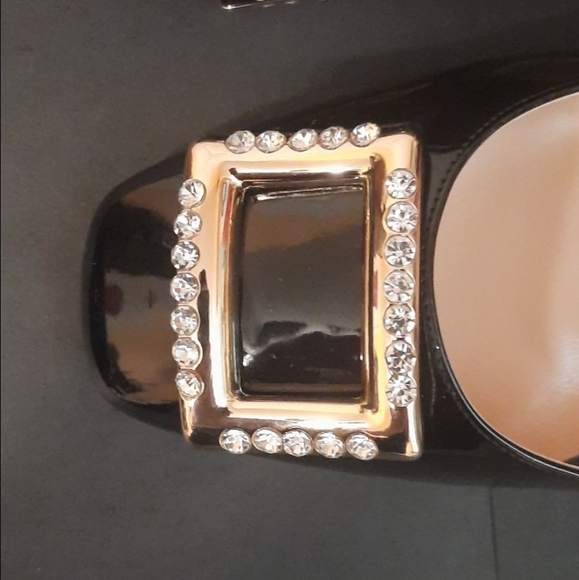 Black Heels with Crystal Embellished Buckle - Picture 7 of 7